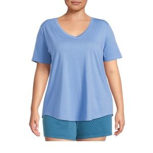 Terra & Sky women’s plus size core v-neck tee shirts; size 3X(24W-26W).